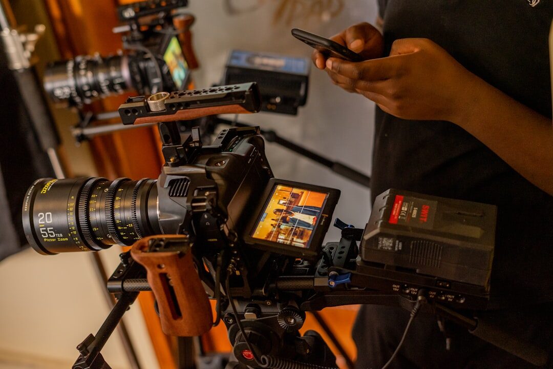 Live streaming production setup with switcher and cameras