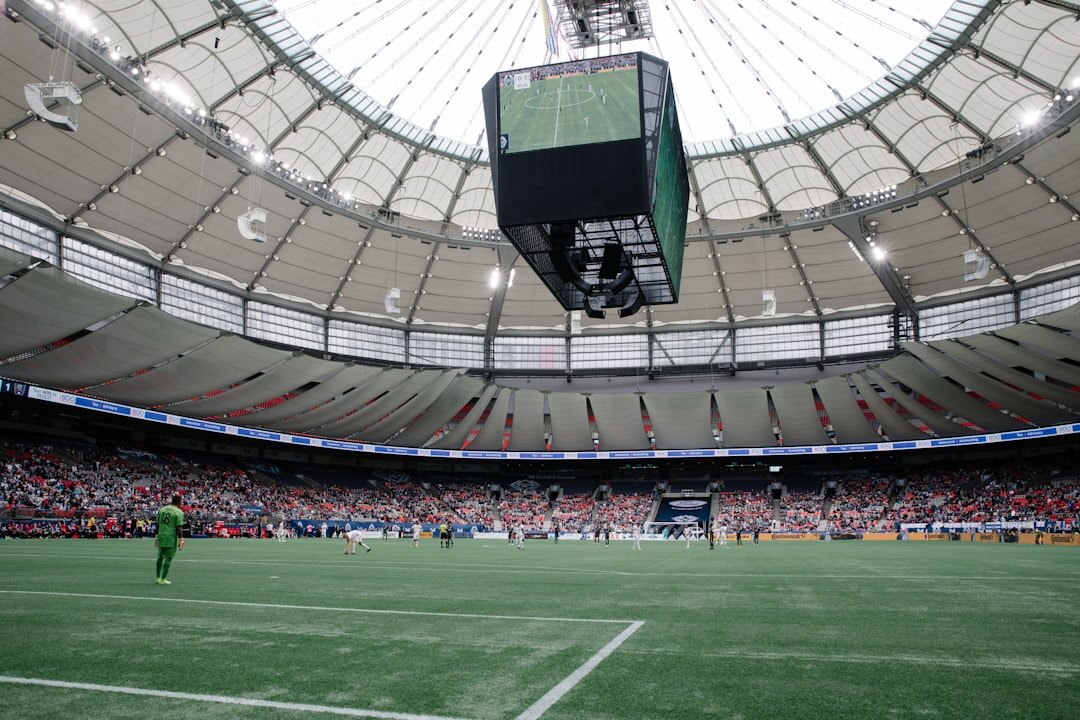 Sports stadium filmed for live television broadcast